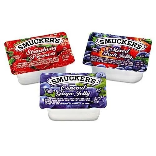 Smuckers Jelly Jam Assortment 200ct Cups