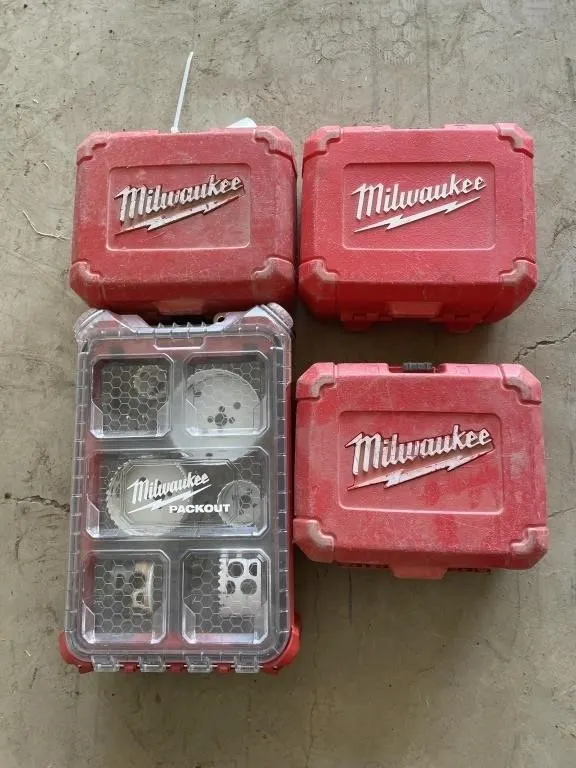 4 Milwaukee Cases of Various Drill Bits