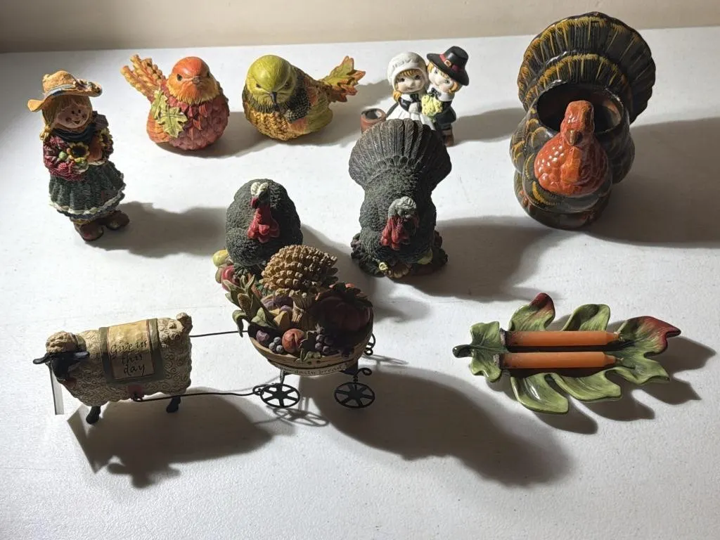 Fall Decor- Turkeys, Birds, Pilgrims, Give Us