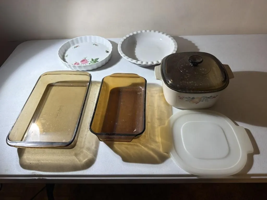 Pie Plates, Pyrex Baking Dishes, Corning Ware