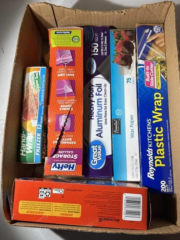 Storage Bags, Reynolds Plastic Wrap (unopened),