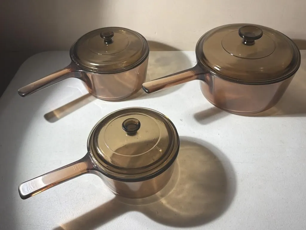 Visions France Amber cooking Pots with Lids