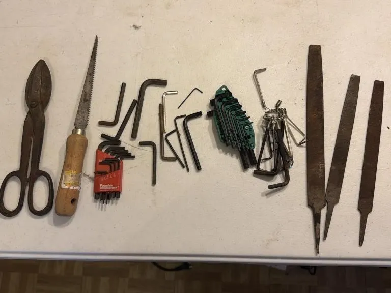 Allen Wrenches, Files, Tin snips, Saw