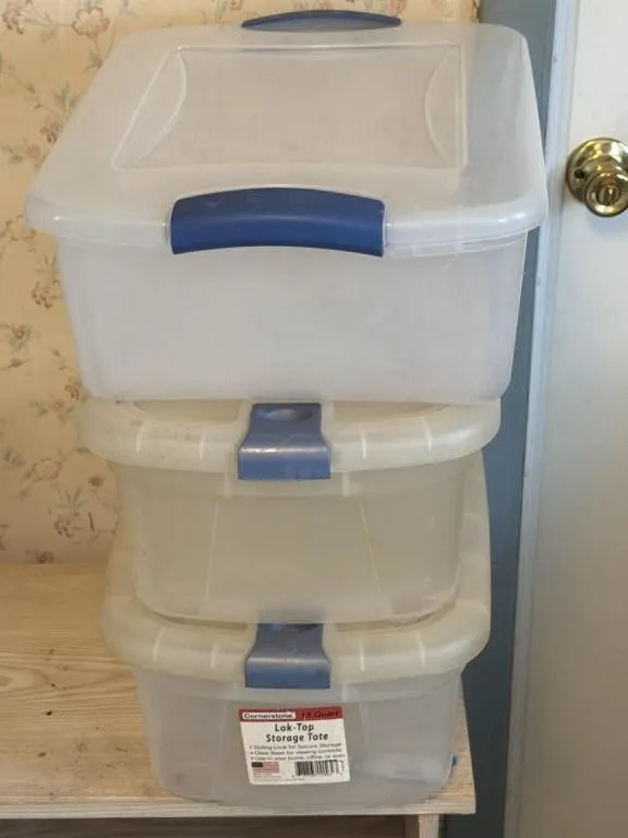 3- Lock Top Storage Totes