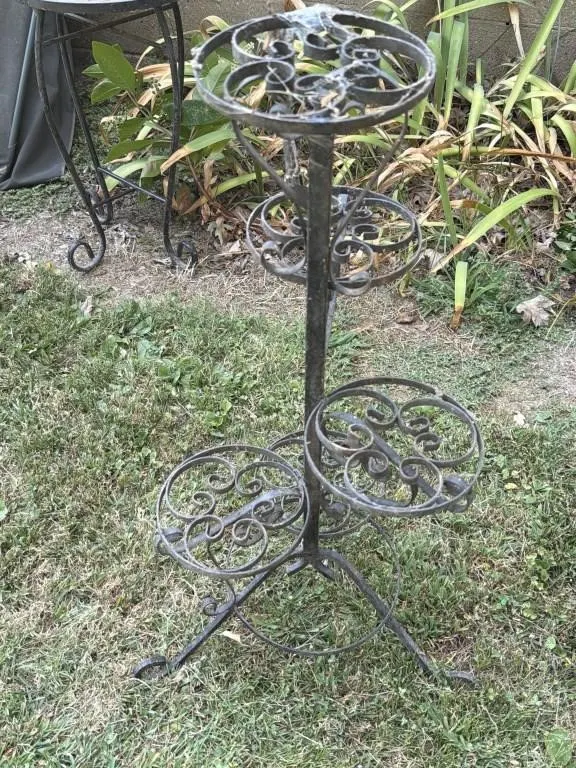Wrought Iron 5 Tier Plant Stand 18x32, 7 Inch