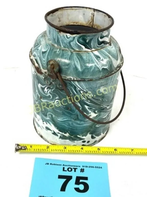 ANTIQUE GREEN SWIRL PAIL