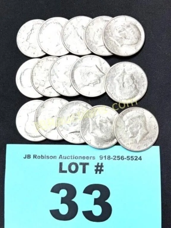 (15) 1971 KENNEDY HALF DOLLARS ALL FOR 1