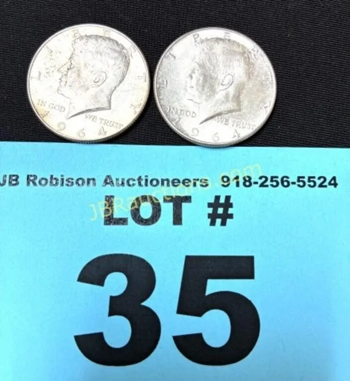 (2) 1964 KENNEDY HALF DOLLARS FOR ONE MONEY