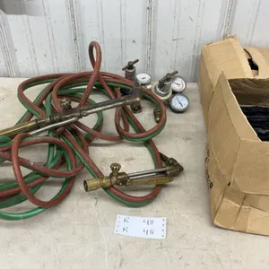Oxy-Acetylene Torch Set with Hoses, Gauges, and Welding Goggles