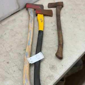 Three Axes with Wood and Painted Handles