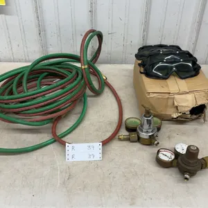 Oxy-Acetylene Torch Kit: Hoses, Torch Handle, 2 Regulators and box of Welding Goggles
