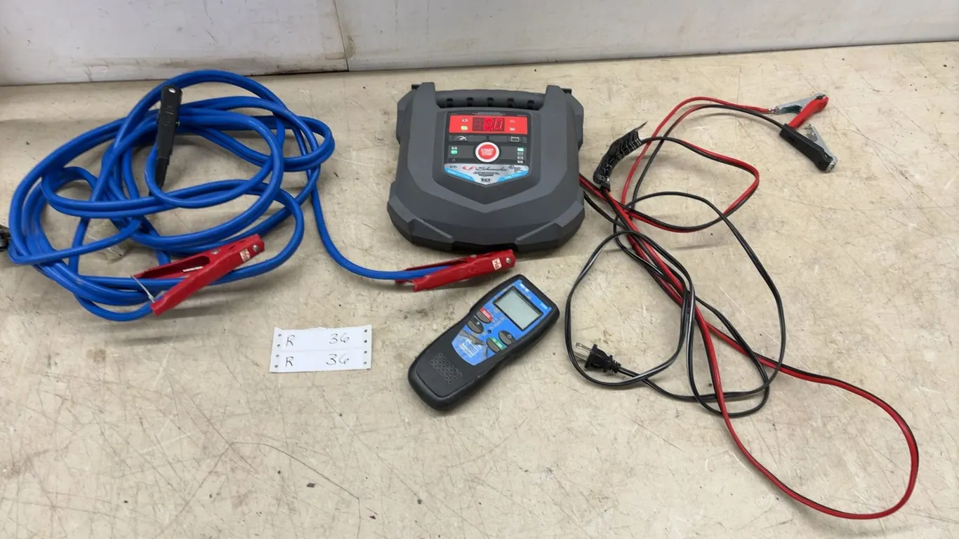 Schumacher 6V/12V 15 Amp Rapid Charge Battery Charger, Innova 3100 OBDII Code Reader, and Booster