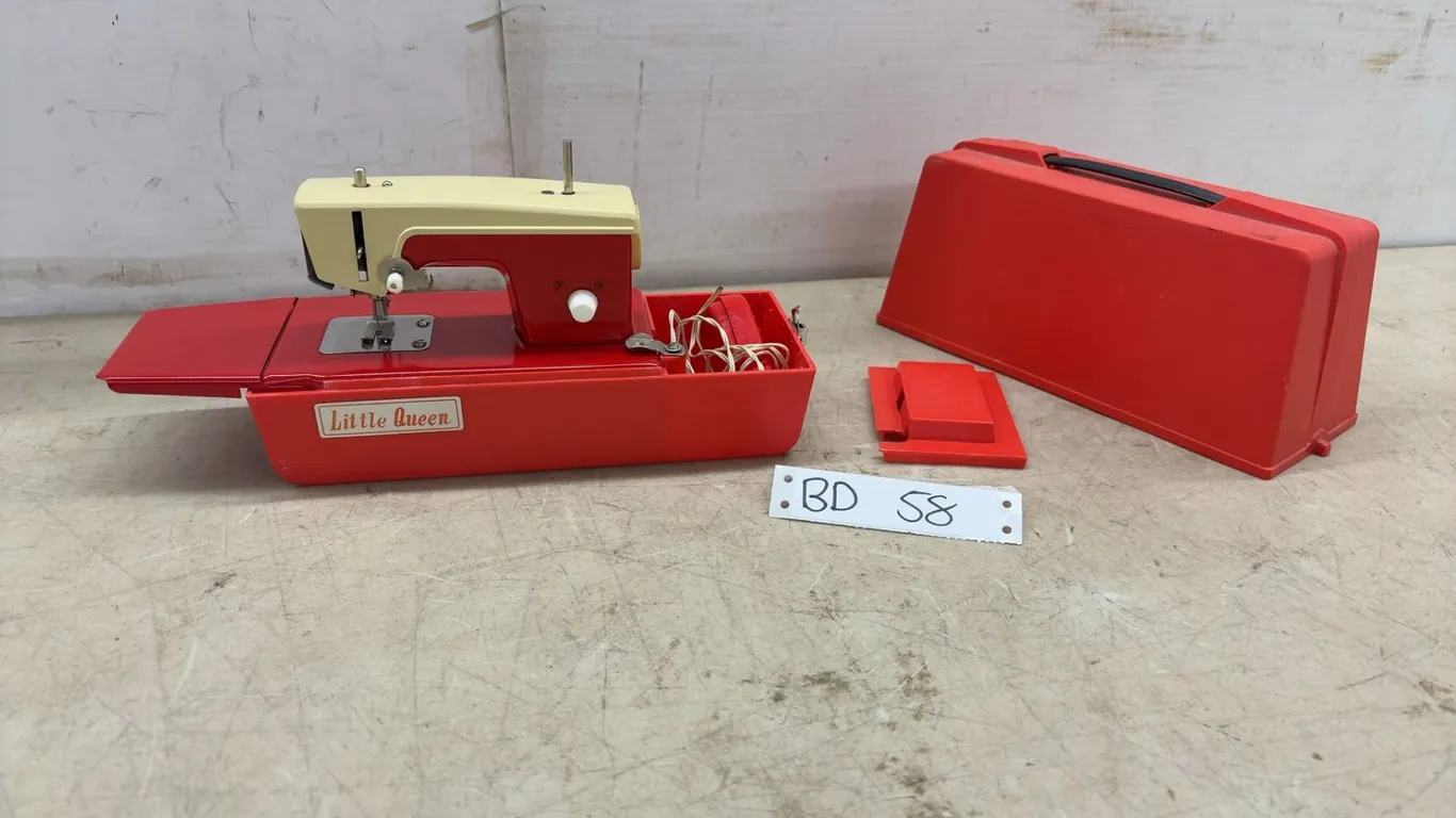 Vintage Little Queen Child's Battery-Operated Sewing Machine, Made in Japan