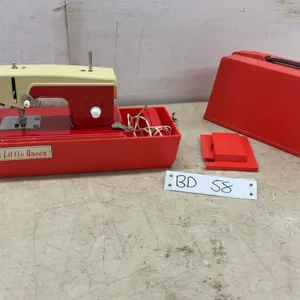 Vintage Little Queen Child's Battery-Operated Sewing Machine, Made in Japan