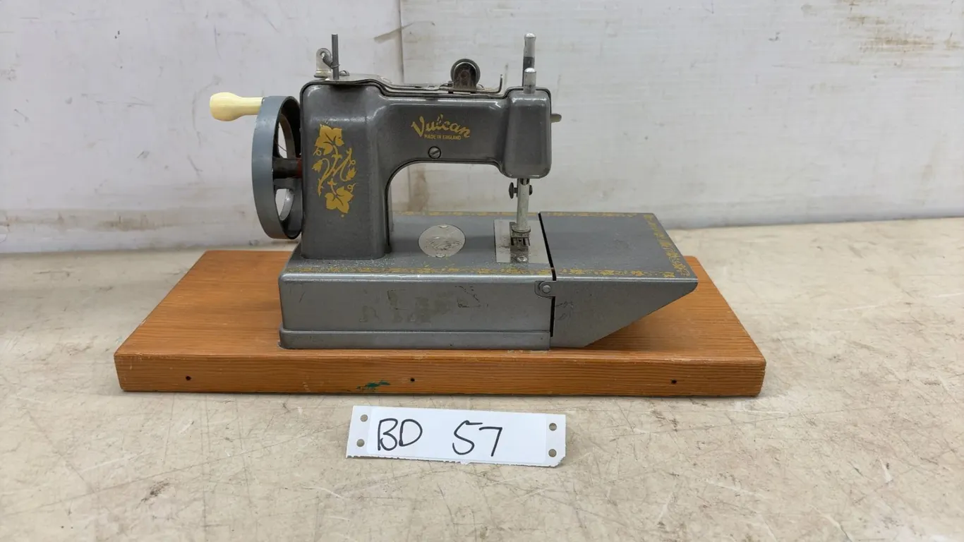 Antique Metal Vulcan Child's Miniature Sewing Machine, Made in England