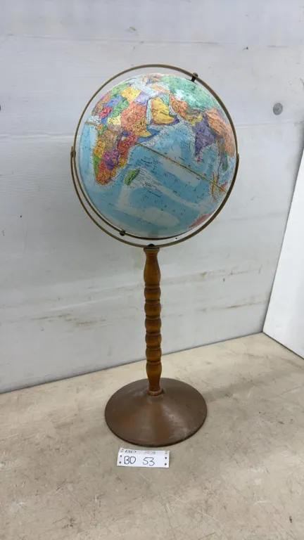 Vintage Replogle Raised Relief Floor/Pedestal World Globe, 31” Tall