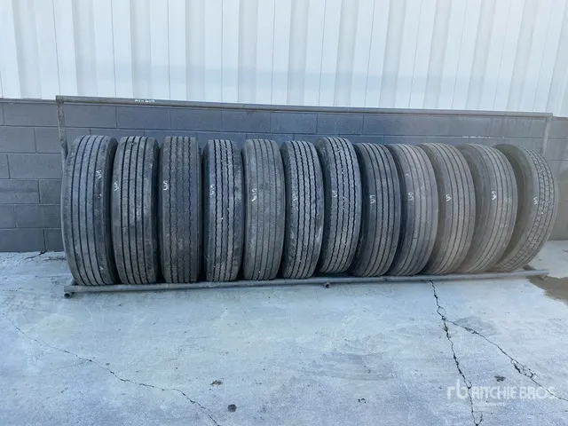 Quantity of (12) 285/75R24.5 Tires w/ Wheels