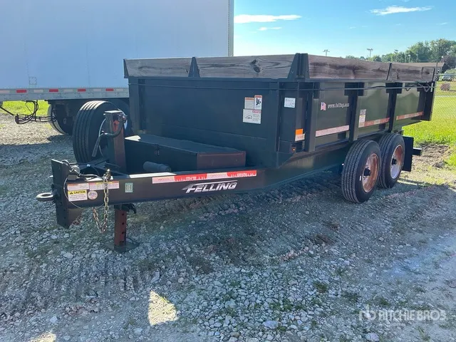 2019 Felling 12 ft 6 in T/A Dump Utility Trailer