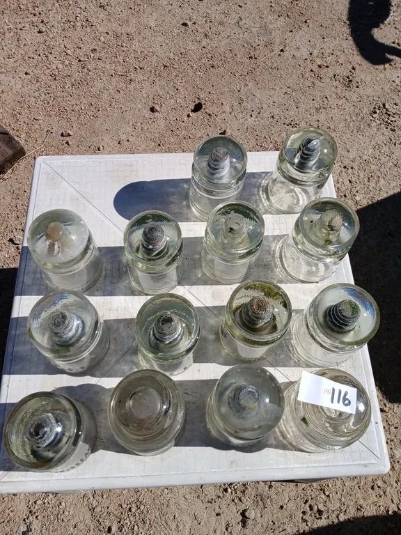 Clear vintage insulators