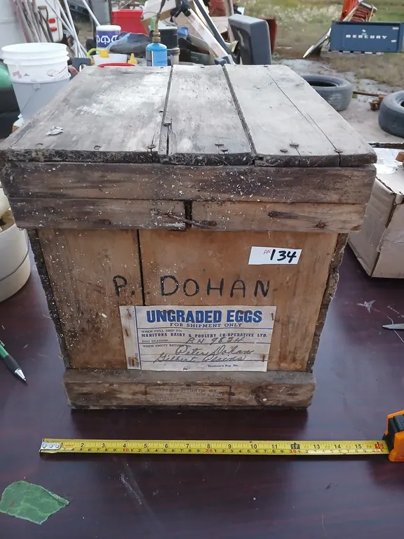 Vintage wooden egg crate