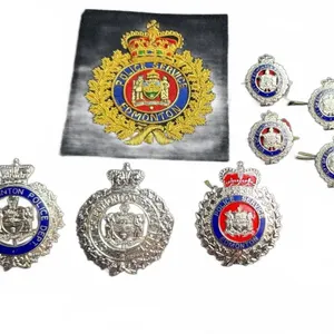 Edmonton Police Service Badge and Pin Collection with Embroidered Patch