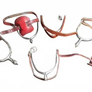 English-Made NISBET Spurs with Leather Straps and Guards