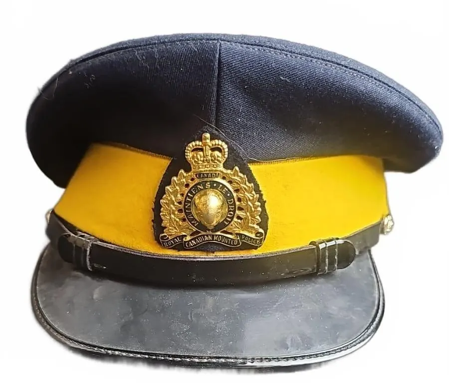 RCMP Dress Cap by William Scully Ltd 7 1/4 Size Yellow Band Badge