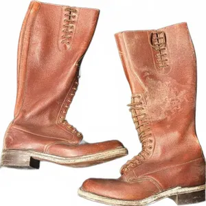 Brown Leather Tall Lace-Up Riding Boots Size 9.5