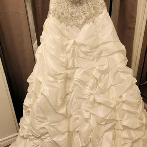 Madison Collection Size 8 Ivory and Silver Bridal Dress with Beaded Bodice