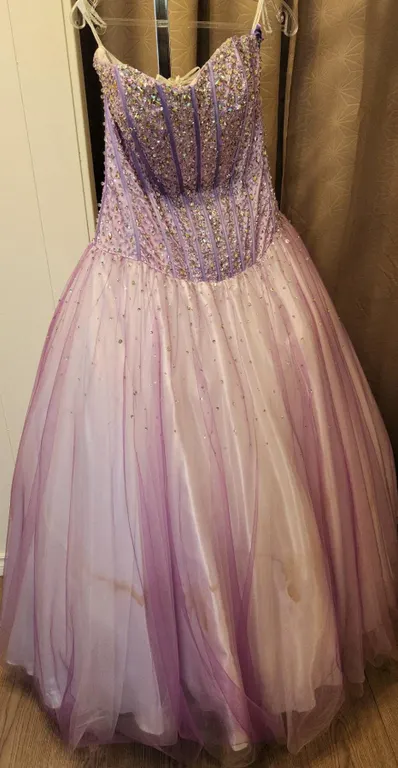 Jovani Formal Gown With Purple Sequin and Rhinestone Embellishments