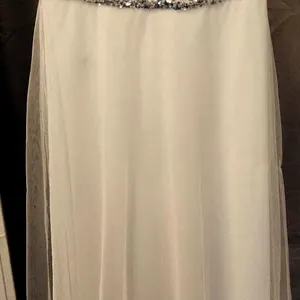 Sleeveless White Bridal Gown with Sequin Bodice