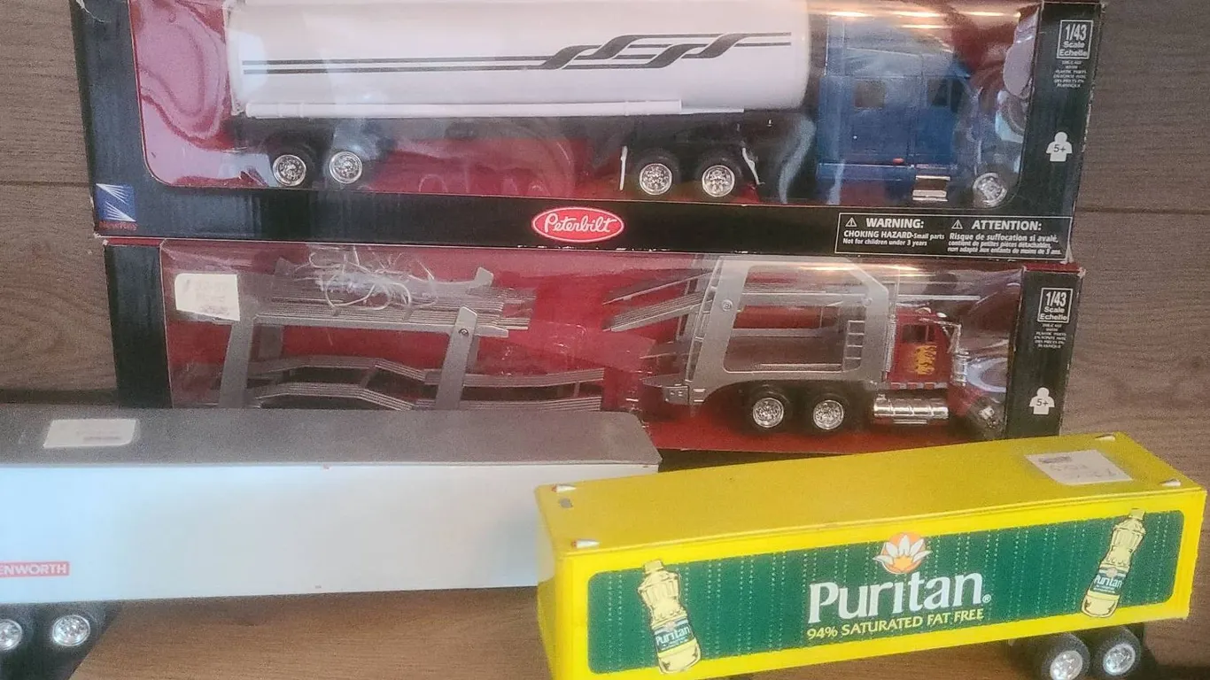 4 Diecast Model Trucks, 1:43 Scale NewRay and K-Line Assorted