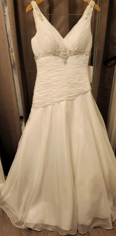 Alfred Sung Bridal Gown with Beaded Waistband, Size 10