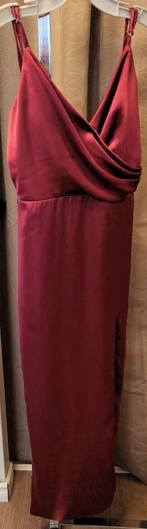 Revelry Formal Gown in Burgundy Satin