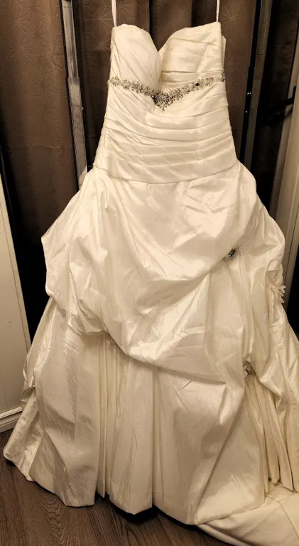 Strapless Bridal Gown Size 10 with Beaded Waist Detail