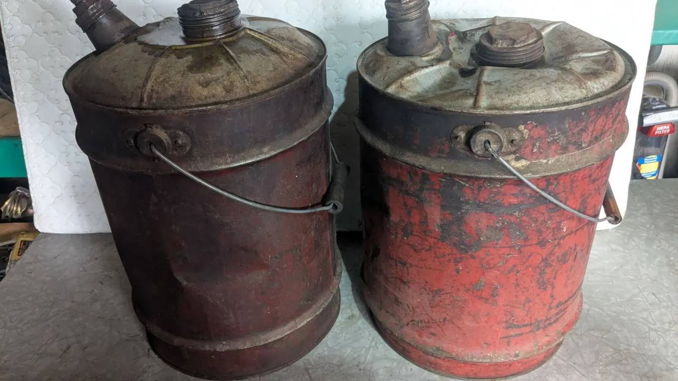 (2) Vintage 5-Gal Gas Pails