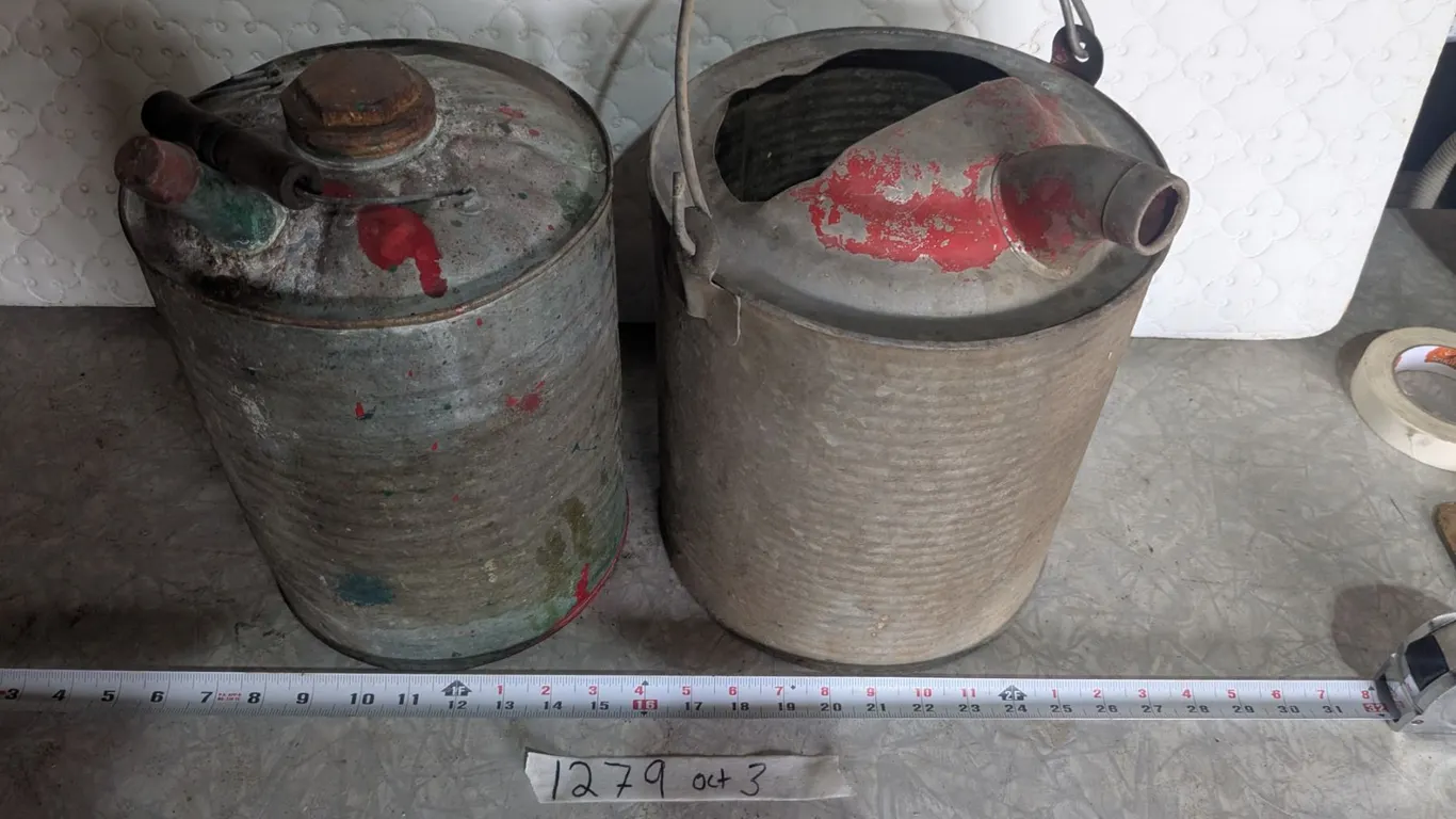 (2) Vintage Galvanized Gas Pails