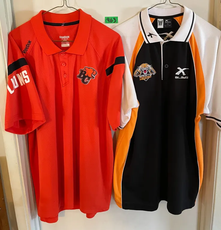 (2) Men’s XL Polo Shirts – BC Lions (Reebok) & Wests Tigers (Blades)