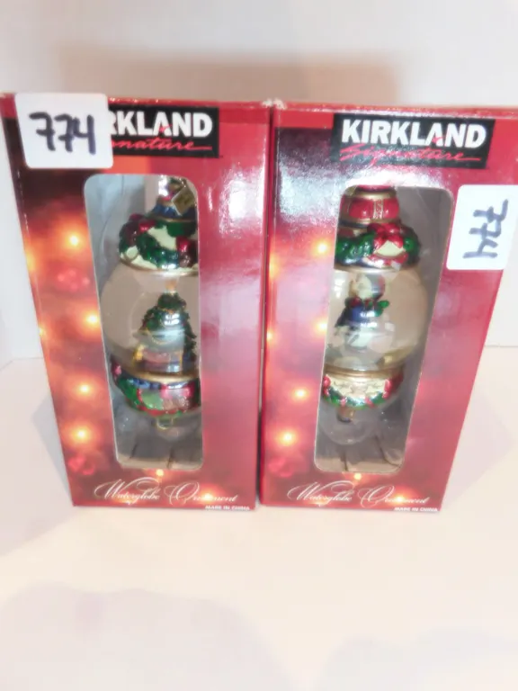 2 KIRKLAND WATERGLOBE ORNAMENTS