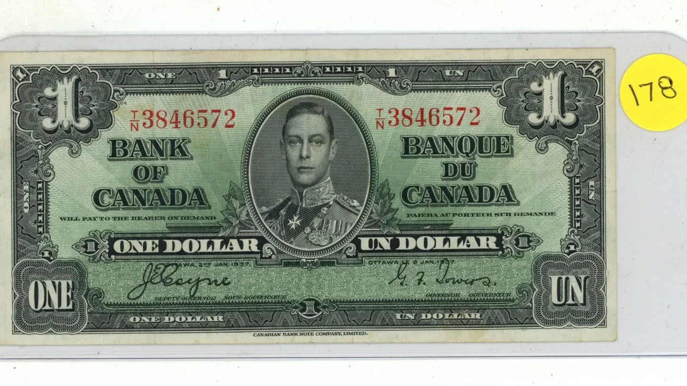 1937 Bank of Canada One Dollar.