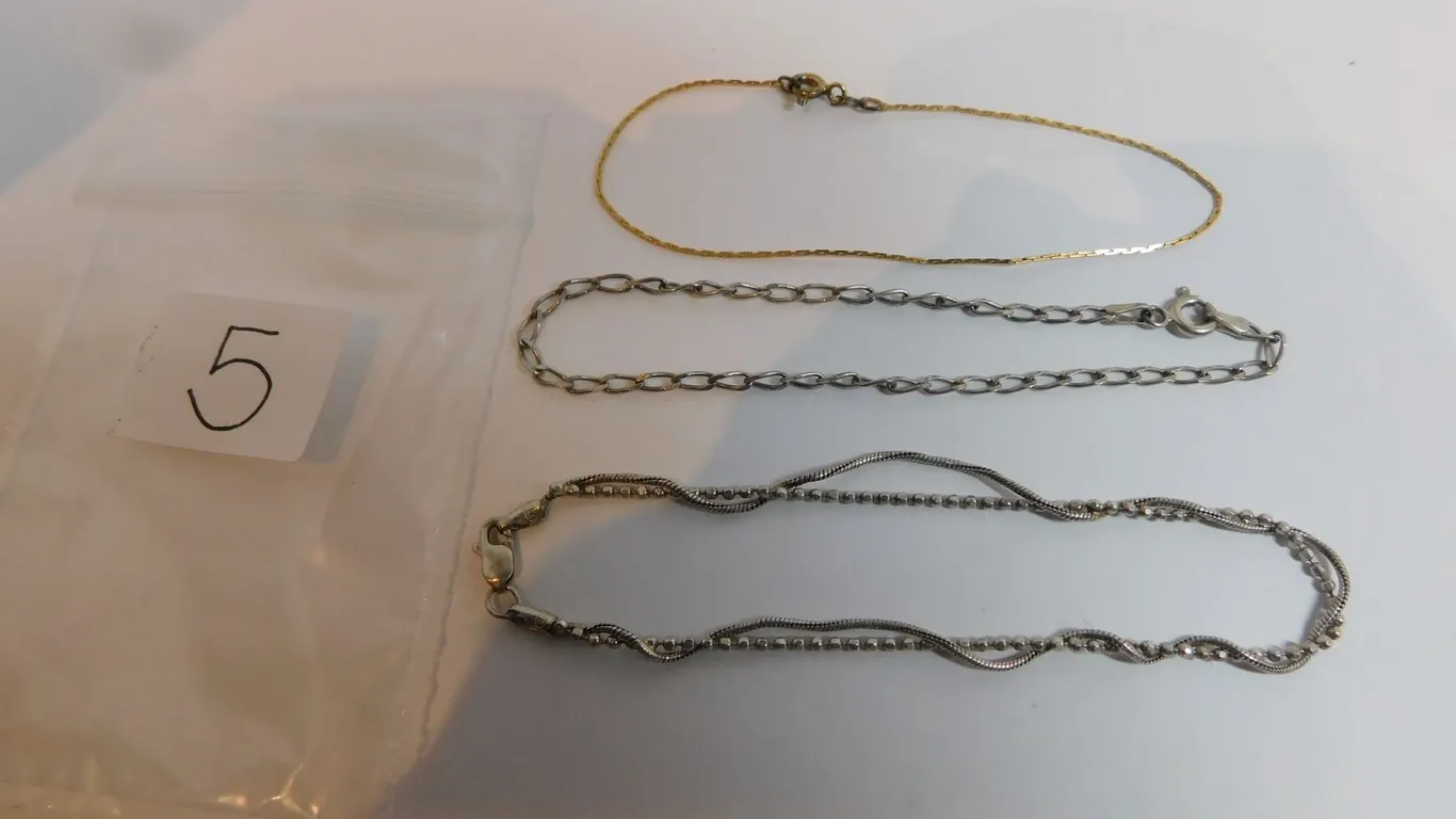3-STERLING SILVER BRACELETS
