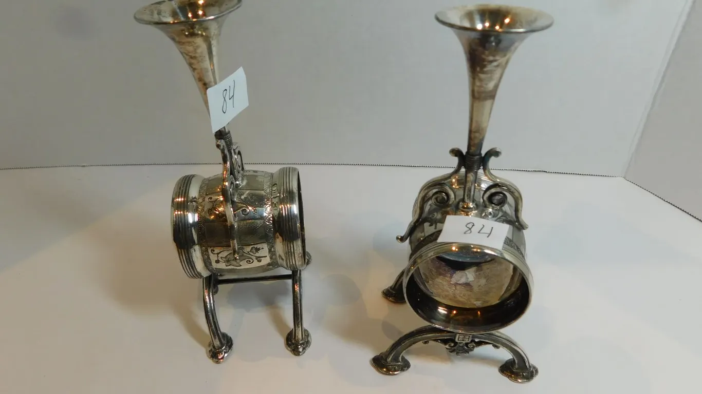 VINTAGE SILVERPLATE CANDLE AND NAPKIN RING