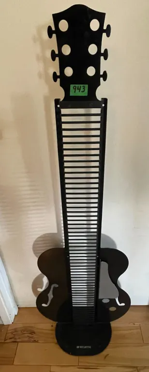 Vintage Atlantic Les Paul Guitar Shaped Free Standing CD Tower, 50” tall