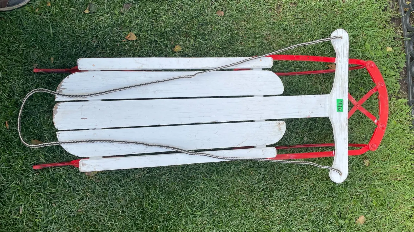 Vintage Classic Wooden Snow Sled, 43.5” Long