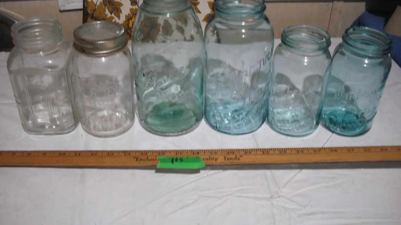 (6) Vintage Mason Jars