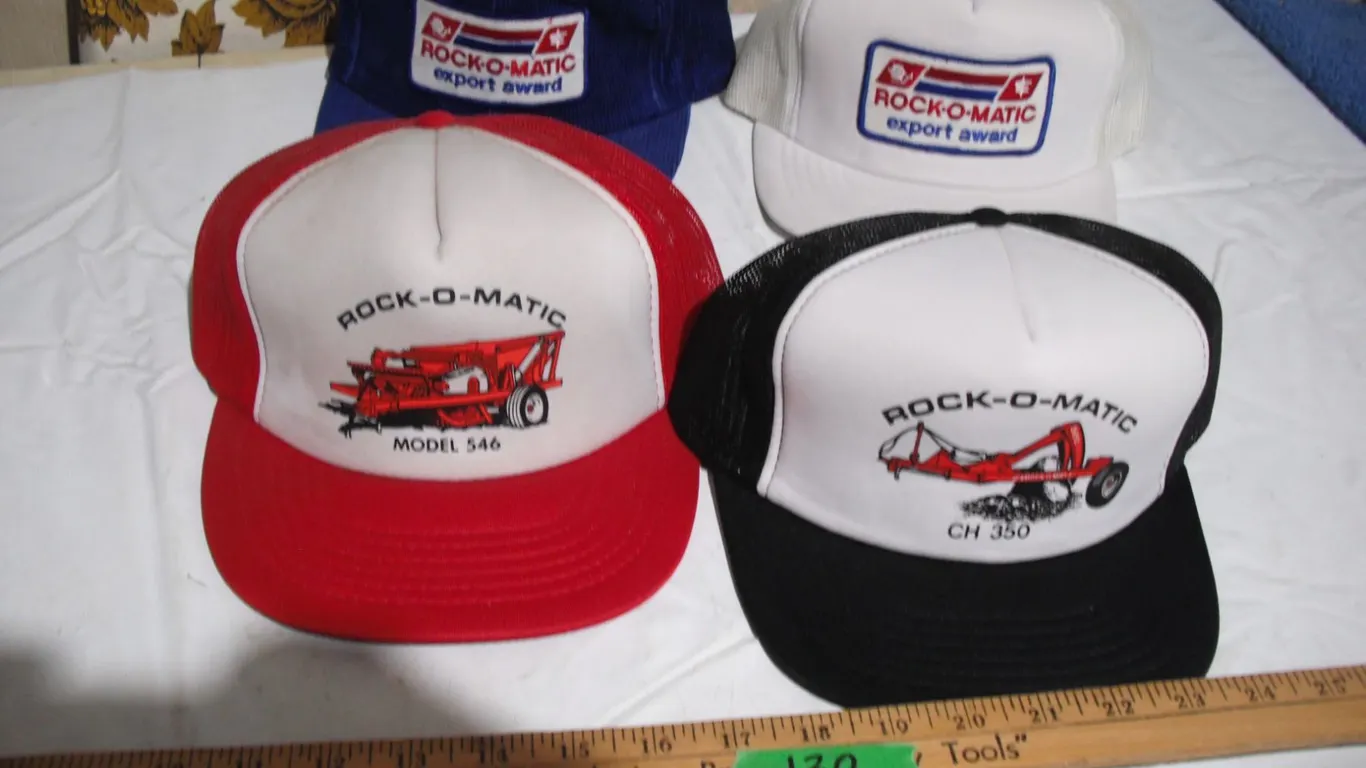 (4) Vintage Rock-O-Matic Trucker Caps