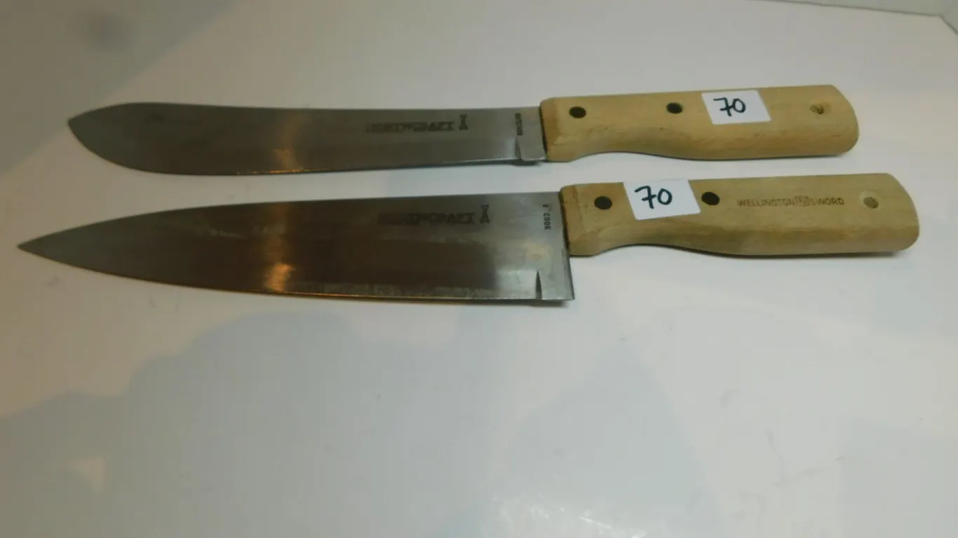 2-WELLINGTON SWORD COOK AND BUTCHER KNIVES