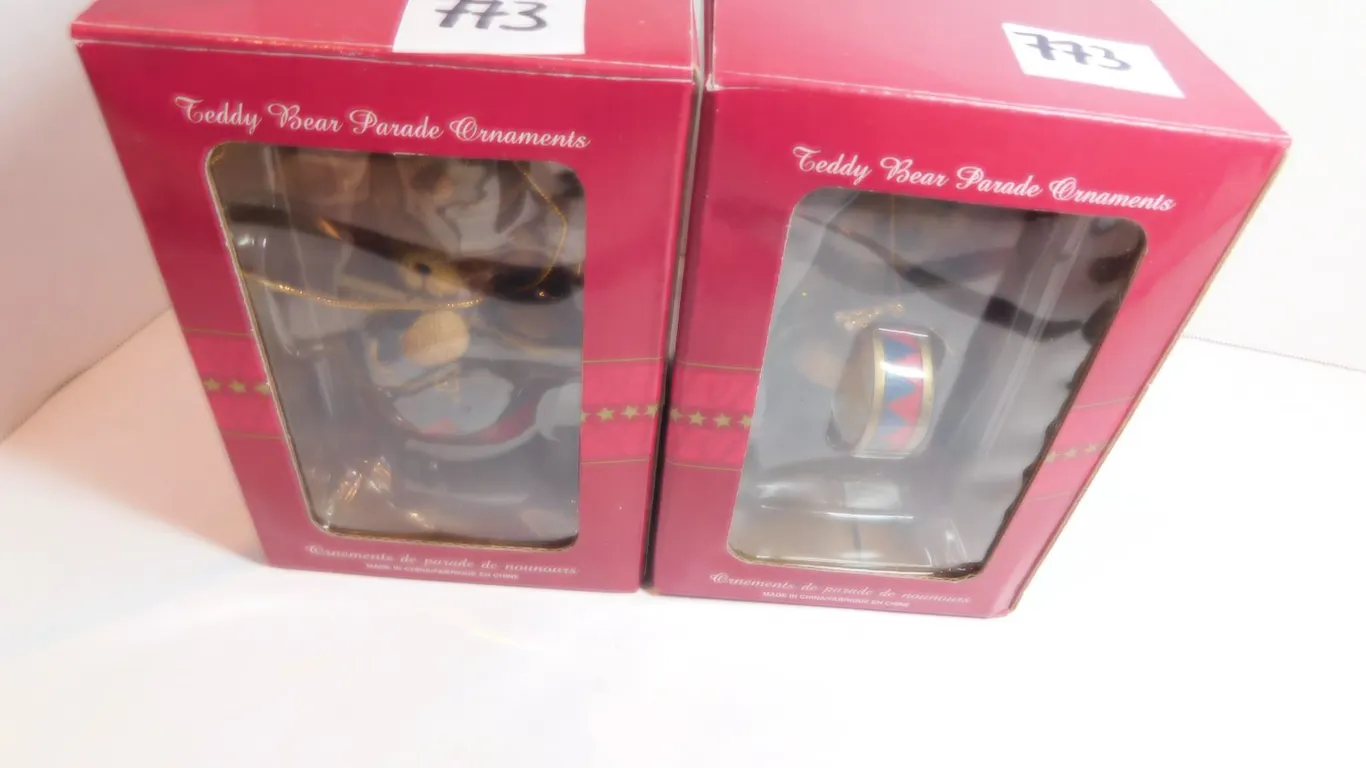 2 TEDDY BEAR PARADE ORNAMENTS