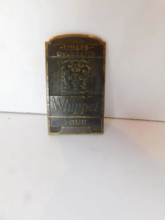 WILLYS OVERLAND WHIPPET FOUR 1920’S BRASS CAR EMBLEM