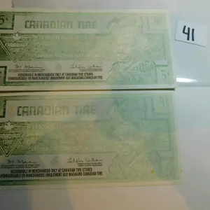 MISSING INK ERROR CANADIAN TIRE MONEY CONSECUTIVE NOTES